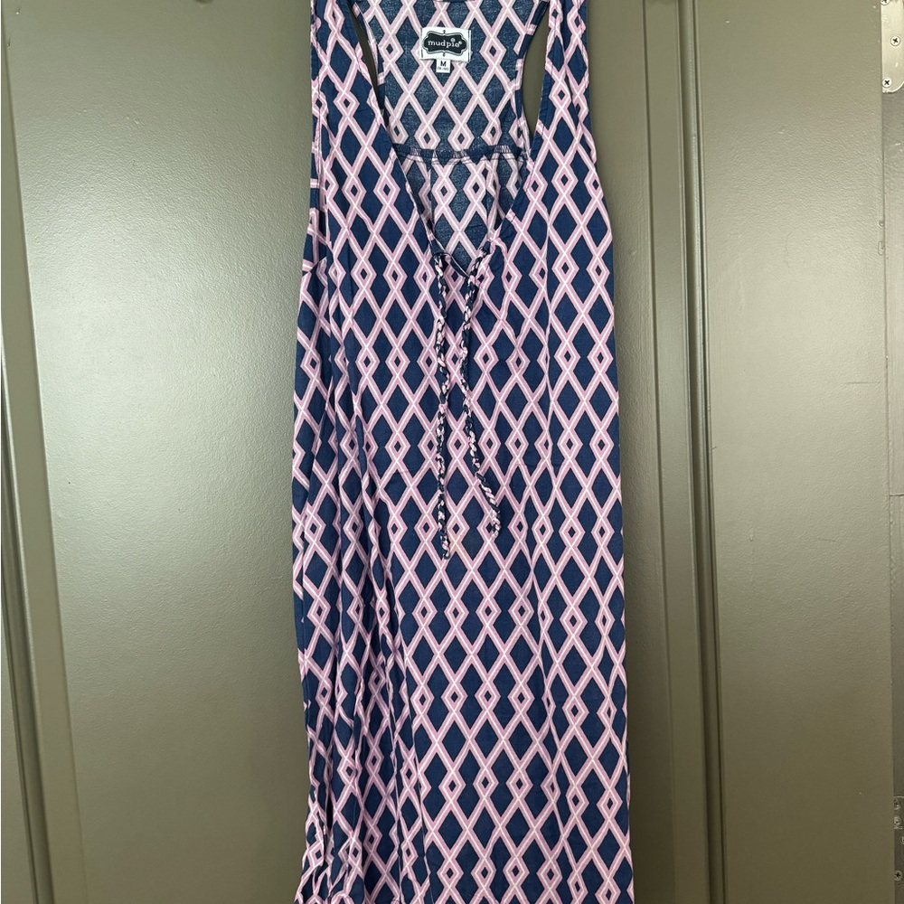 Mud Pie Navy and Pink Geometric Dress